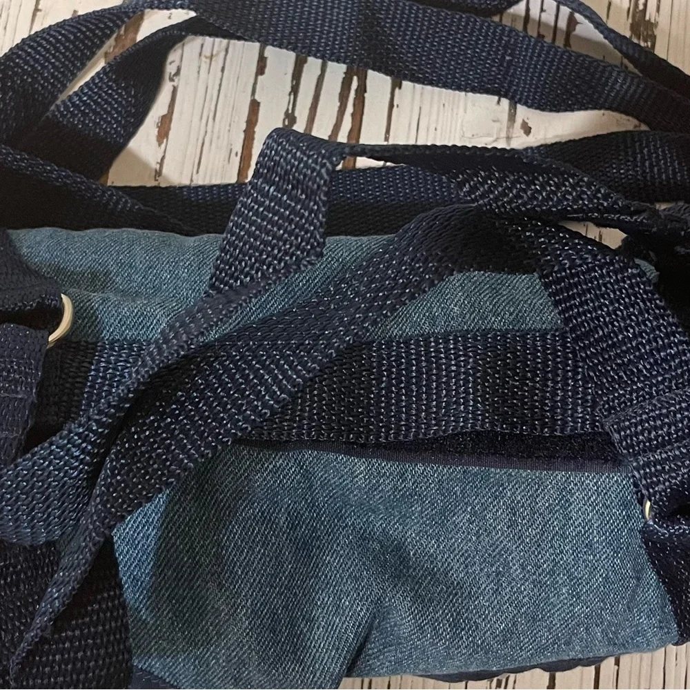 Denim PuppyPurse and Harness Large